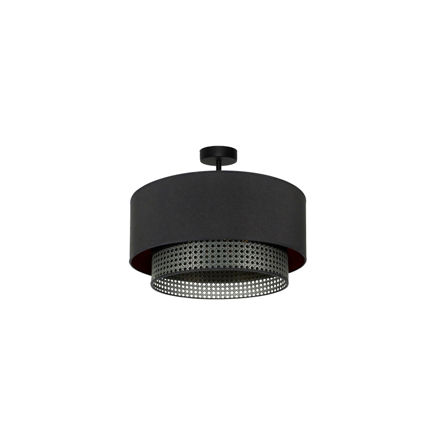 Duolla - Lámpara de techo BOHO RATTAN 1xE27/15W/230V diá. 45 cm negro