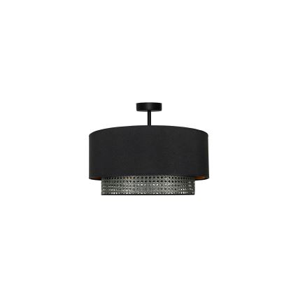 Duolla - Lámpara de techo BOHO RATTAN 1xE27/15W/230V diá. 45 cm negro