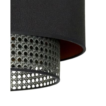 Duolla - Lámpara de techo BOHO RATTAN 1xE27/15W/230V diá. 45 cm negro