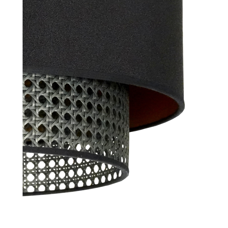 Duolla - Lámpara de techo BOHO RATTAN 1xE27/15W/230V diá. 45 cm negro