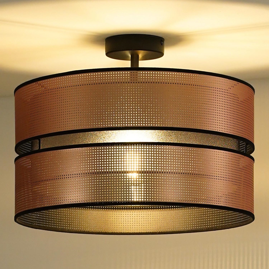 Duolla - Lámpara de techo COPPER SHINY 1xE27/15W/230V diá. 40 cm cobre/negro