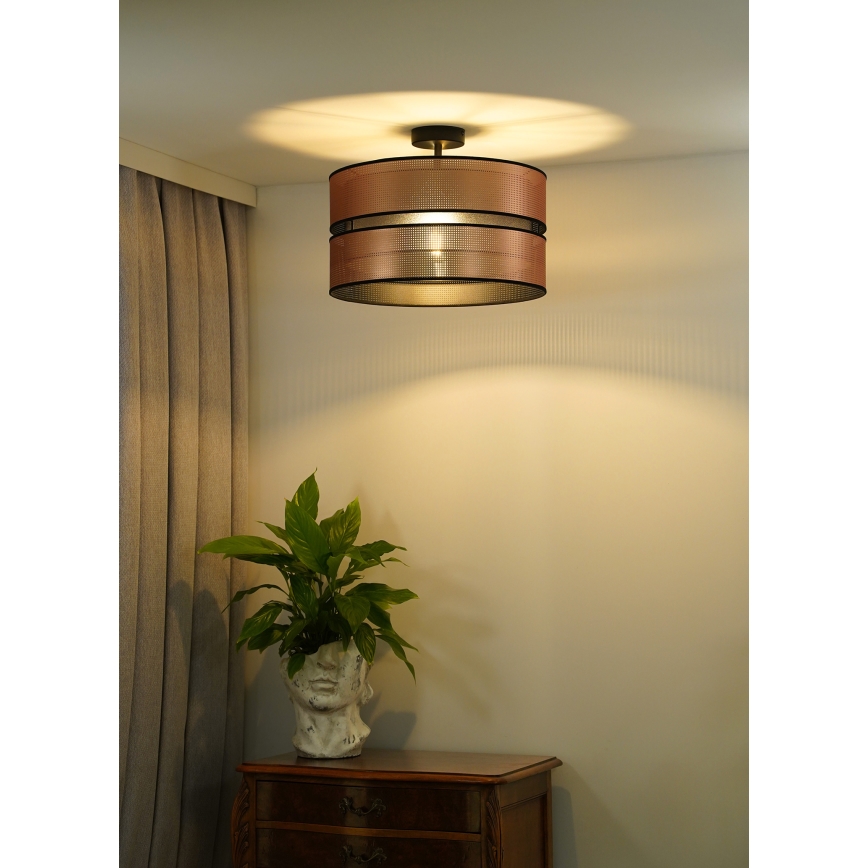 Duolla - Lámpara de techo COPPER SHINY 1xE27/15W/230V diá. 40 cm cobre/negro