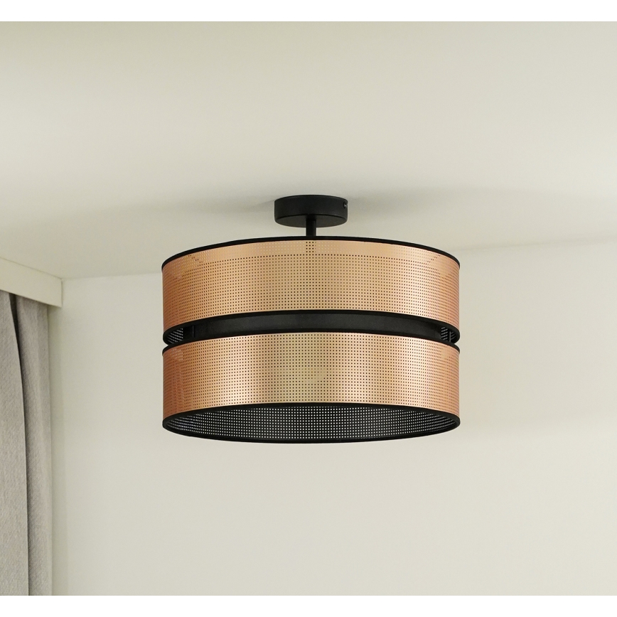 Duolla - Lámpara de techo COPPER SHINY 1xE27/15W/230V diá. 40 cm cobre/negro
