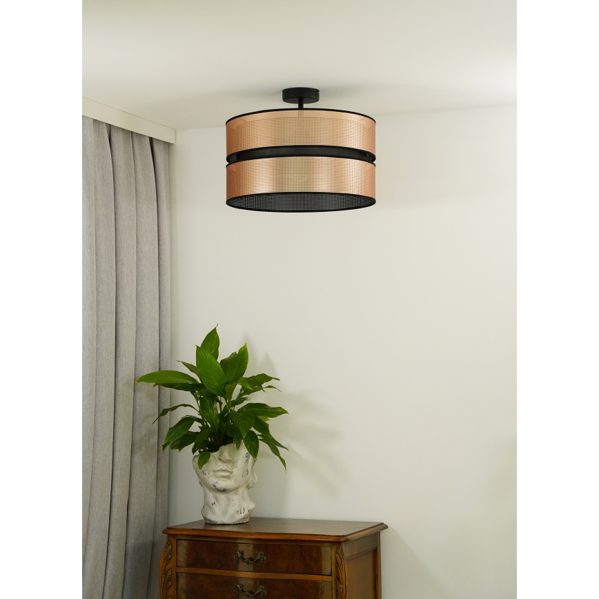 Duolla - Lámpara de techo COPPER SHINY 1xE27/15W/230V diá. 40 cm cobre/negro