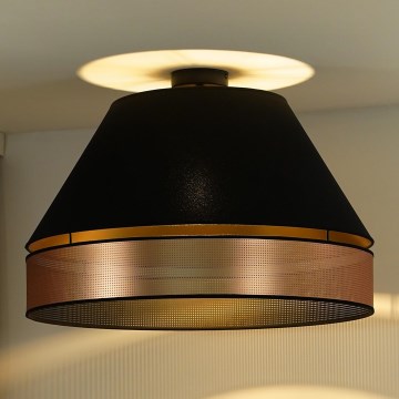 Duolla - Lámpara de techo COPPER SHINY 1xE27/15W/230V diá. 60 cm negro/cobre