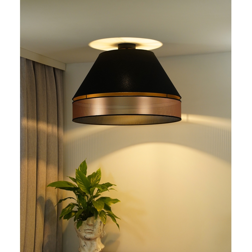 Duolla - Lámpara de techo COPPER SHINY 1xE27/15W/230V diá. 60 cm negro/cobre