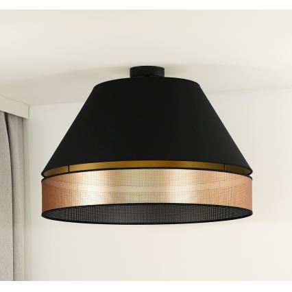 Duolla - Lámpara de techo COPPER SHINY 1xE27/15W/230V diá. 60 cm negro/cobre