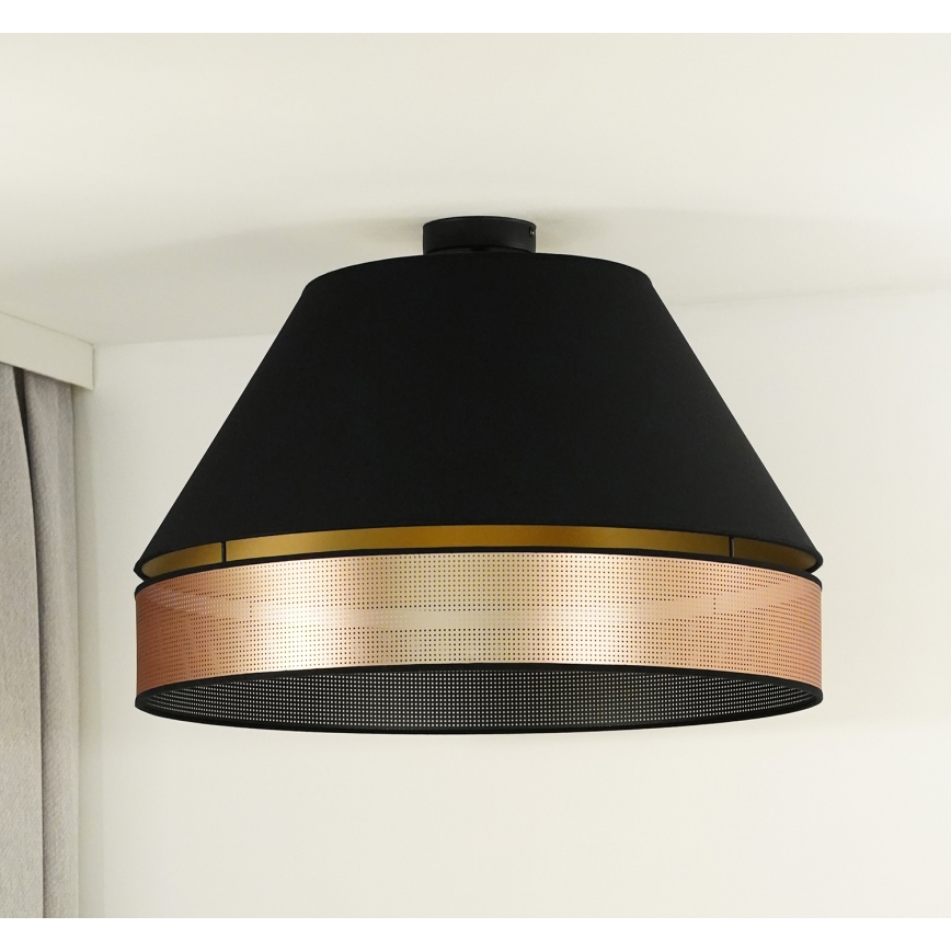 Duolla - Lámpara de techo COPPER SHINY 1xE27/15W/230V diá. 60 cm negro/cobre