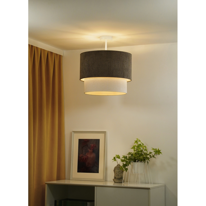 Duolla - Lámpara de techo CORDUROY 1xE27/15W/230V diá. 40 cm marrón/color crema