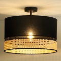 Duolla - Lámpara de techo DOUBLE RATTAN 1xE27/15W/230V diá. 40 cm negro/beige