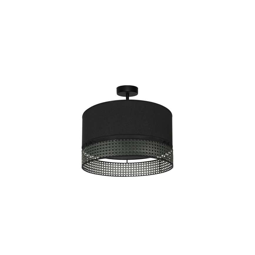Duolla - Lámpara de techo DOUBLE RATTAN 1xE27/15W/230V diá. 40 cm negro