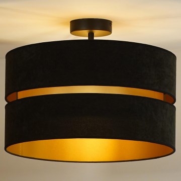Duolla - Lámpara de techo DUO 1xE27/15W/230V diá. 40 cm negro/dorado