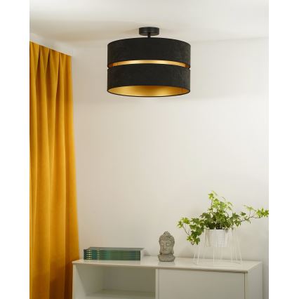Duolla - Lámpara de techo DUO 1xE27/15W/230V diá. 40 cm negro/dorado