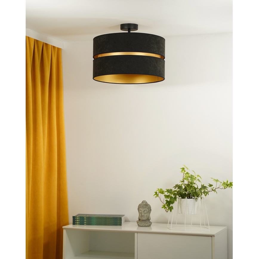 Duolla - Lámpara de techo DUO 1xE27/15W/230V diá. 40 cm negro/dorado
