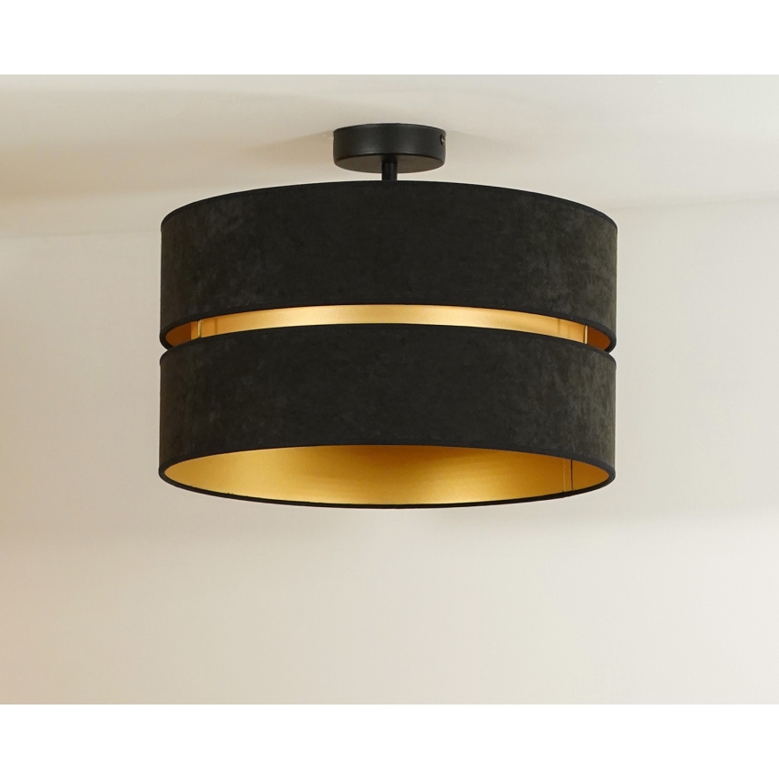 Duolla - Lámpara de techo DUO 1xE27/15W/230V diá. 40 cm negro/dorado