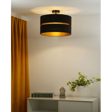 Duolla - Lámpara de techo DUO 1xE27/15W/230V diá. 40 cm negro/dorado