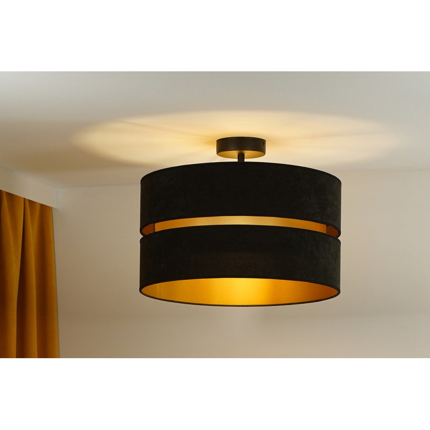 Duolla - Lámpara de techo DUO 1xE27/15W/230V diá. 40 cm negro/dorado