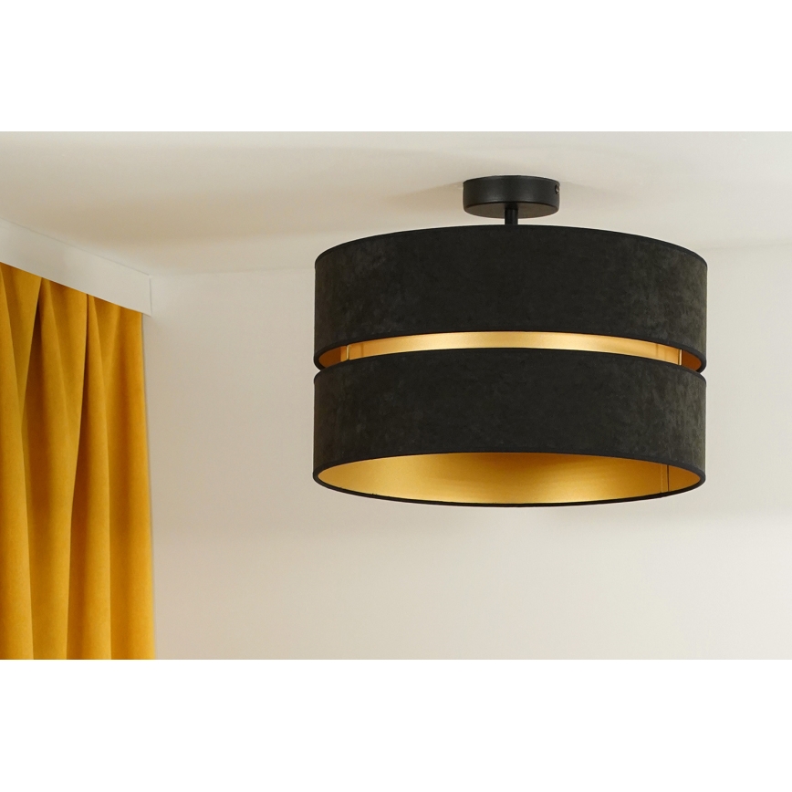 Duolla - Lámpara de techo DUO 1xE27/15W/230V diá. 40 cm negro/dorado