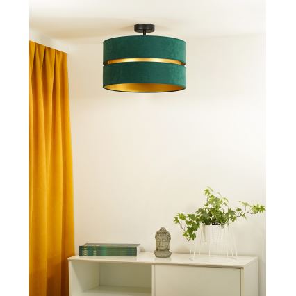 Duolla - Lámpara de techo DUO 1xE27/15W/230V diá. 40 cm verde/dorado