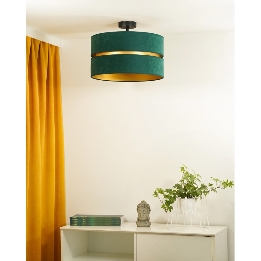 Duolla - Lámpara de techo DUO 1xE27/15W/230V diá. 40 cm verde/dorado
