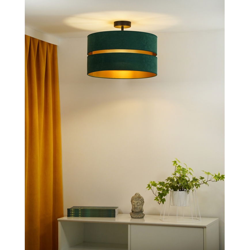 Duolla - Lámpara de techo DUO 1xE27/15W/230V diá. 40 cm verde/dorado