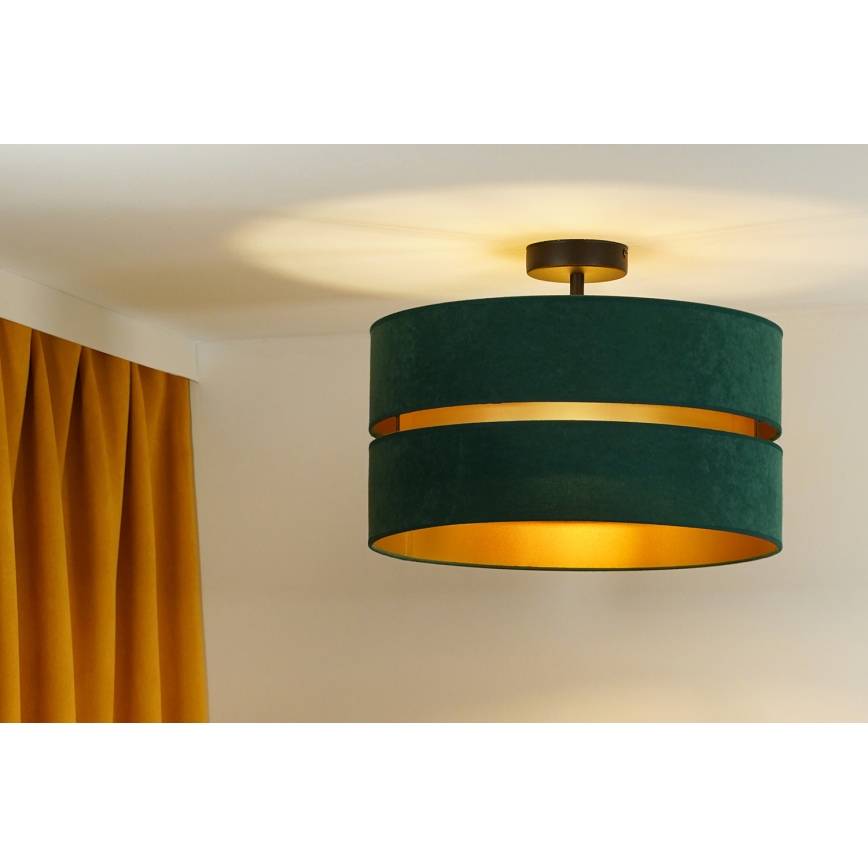 Duolla - Lámpara de techo DUO 1xE27/15W/230V diá. 40 cm verde/dorado