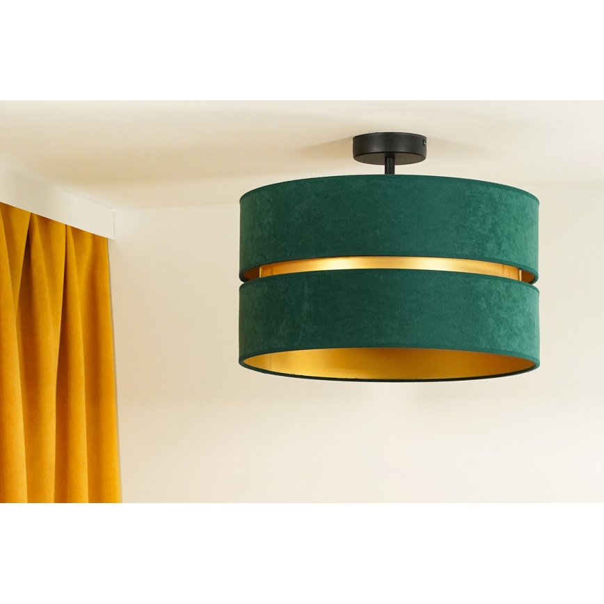 Duolla - Lámpara de techo DUO 1xE27/15W/230V diá. 40 cm verde/dorado