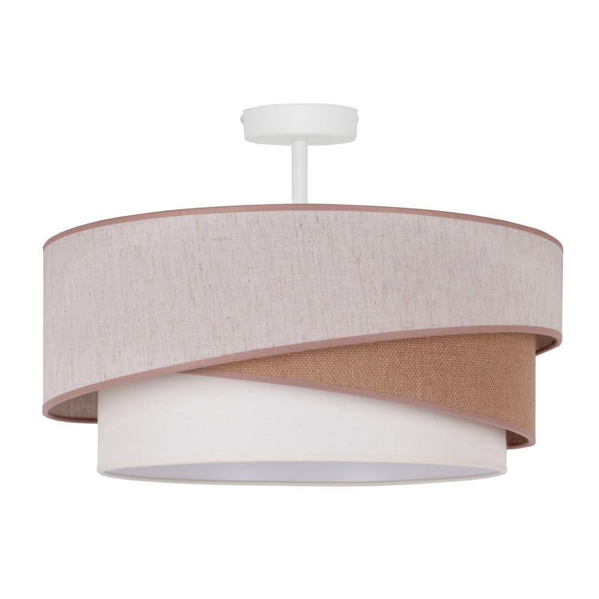 Duolla - Lámpara de techo KOBO 1xE27/15W/230V diá. 45 cm beige/marrón/blanco