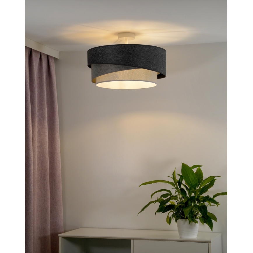 Duolla - Lámpara de techo KOBO 1xE27/15W/230V diá. 45 cm gris/blanco