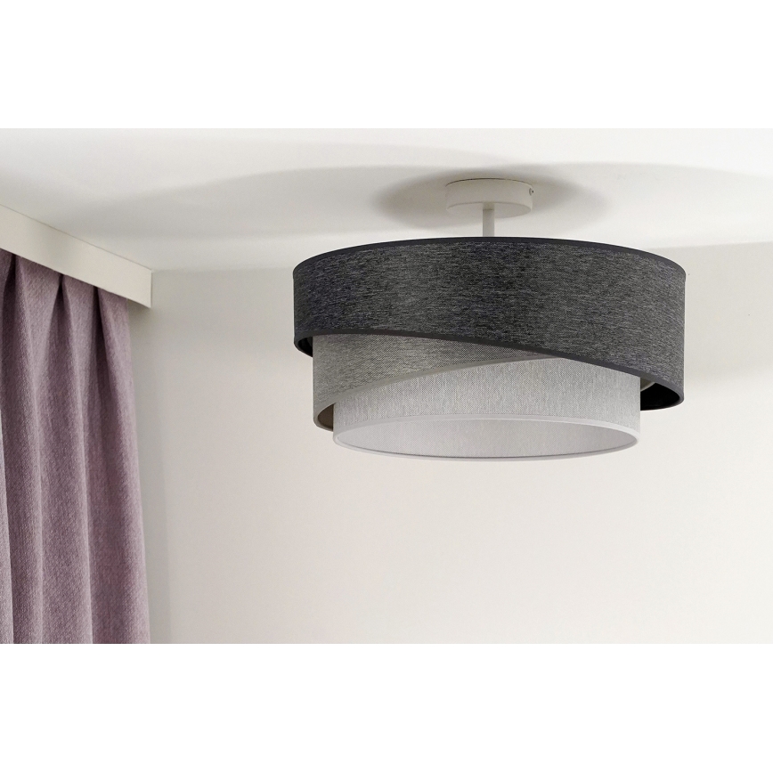 Duolla - Lámpara de techo KOBO 1xE27/15W/230V diá. 45 cm gris/blanco