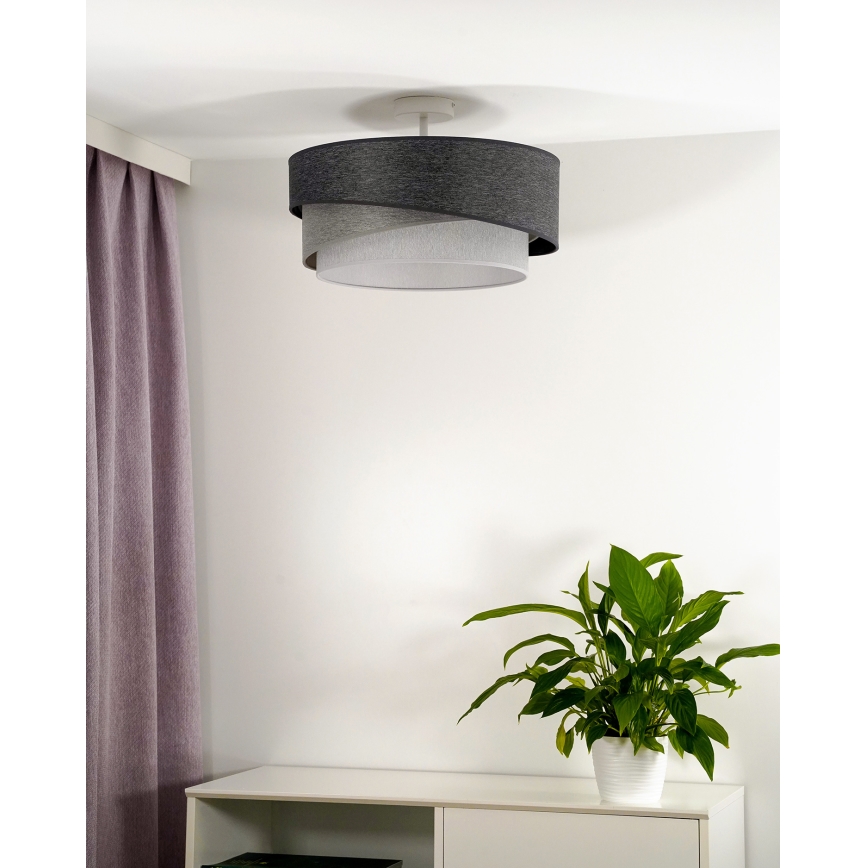 Duolla - Lámpara de techo KOBO 1xE27/15W/230V diá. 45 cm gris/blanco