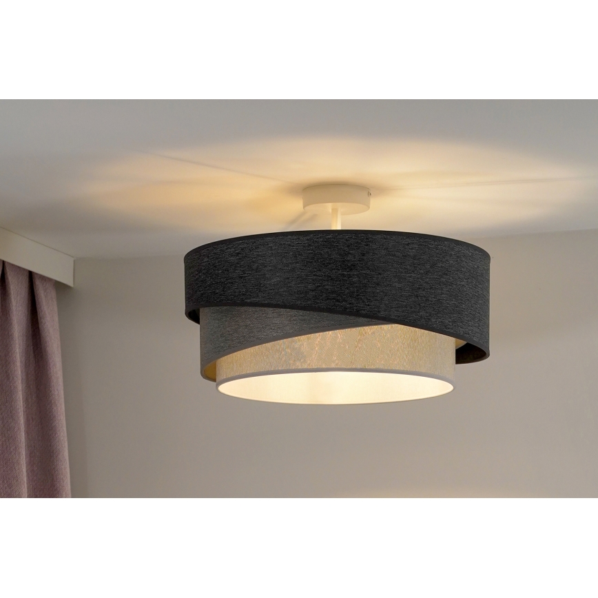 Duolla - Lámpara de techo KOBO 1xE27/15W/230V diá. 45 cm gris/blanco