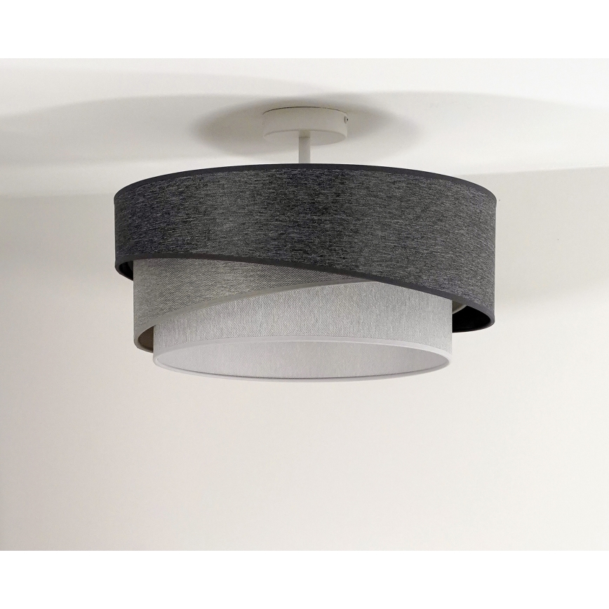 Duolla - Lámpara de techo KOBO 1xE27/15W/230V diá. 45 cm gris/blanco