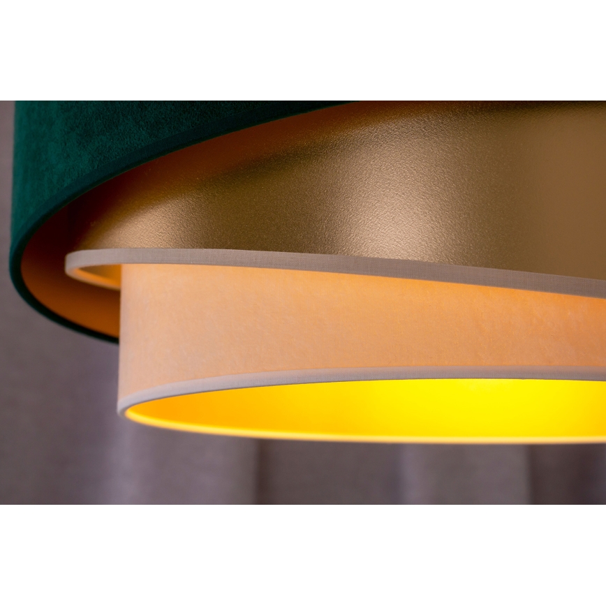 Duolla - Lámpara de techo KOBO 1xE27/15W/230V diá. 45 cm verde/dorado/color crema