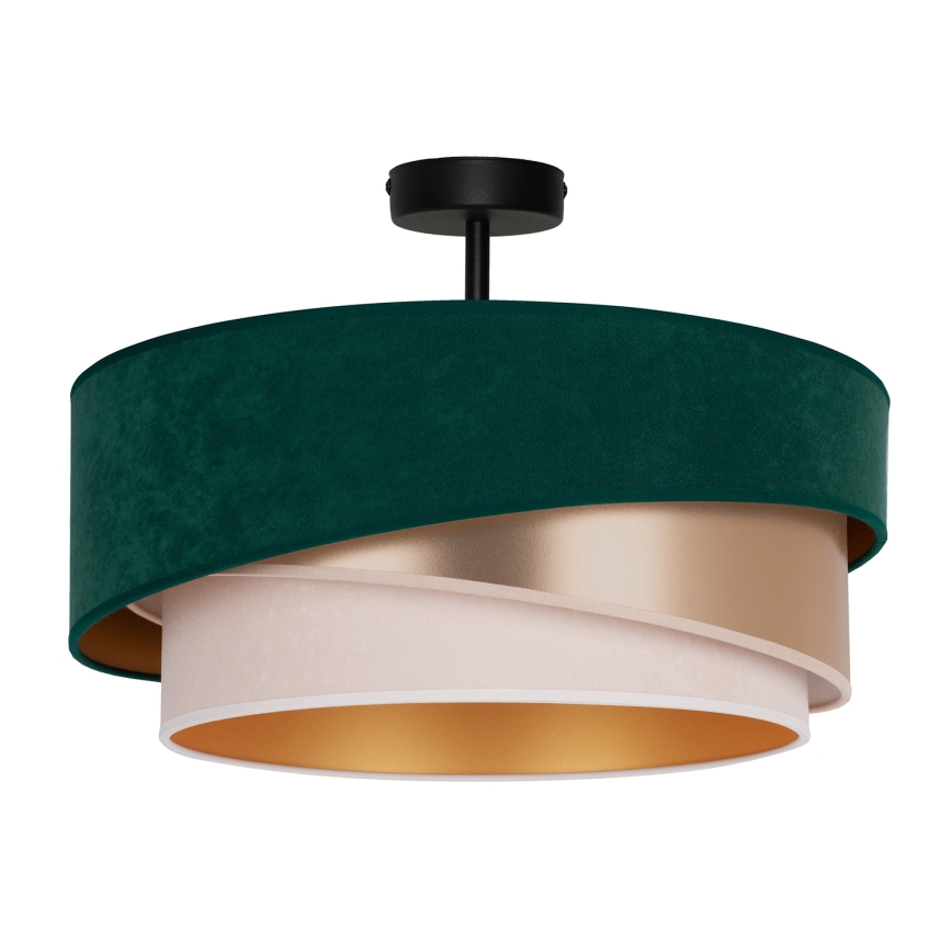 Duolla - Lámpara de techo KOBO 1xE27/15W/230V diá. 45 cm verde/dorado/color crema