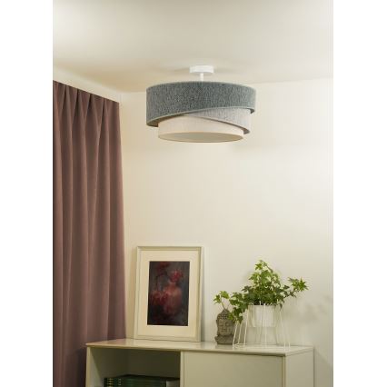 Duolla - Lámpara de techo KOBO ECO RECYCLING 1xE27/15W/230V diá. 45 cm verde/gris/color crema