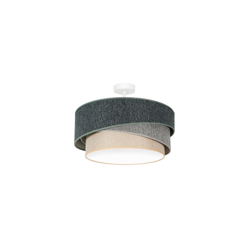 Duolla - Lámpara de techo KOBO ECO RECYCLING 1xE27/15W/230V diá. 45 cm verde/gris/color crema