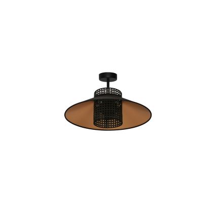 Duolla - Lámpara de techo RIO RATTAN 1xE27/15W/230V diá. 45 cm negro/dorado