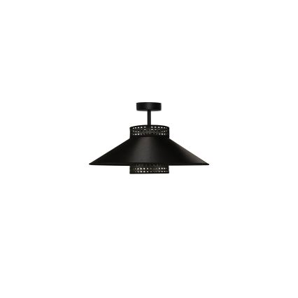Duolla - Lámpara de techo RIO RATTAN 1xE27/15W/230V diá. 45 cm negro/dorado