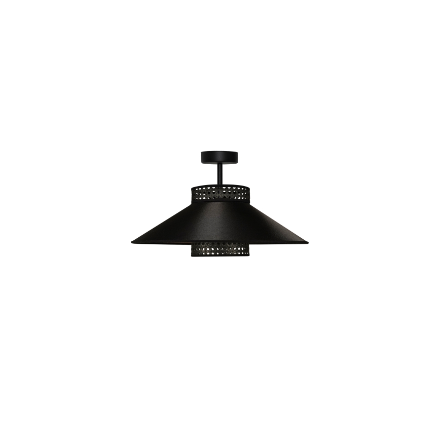 Duolla - Lámpara de techo RIO RATTAN 1xE27/15W/230V diá. 45 cm negro/dorado