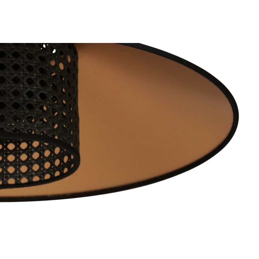 Duolla - Lámpara de techo RIO RATTAN 1xE27/15W/230V diá. 45 cm negro/dorado