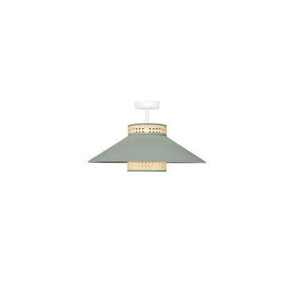 Duolla - Lámpara de techo RIO RATTAN 1xE27/15W/230V diá. 45 cm verde/ratán