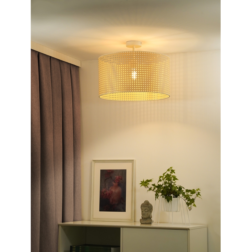 Duolla - Lámpara de techo ROLLER RATTAN 1xE27/15W/230V diá. 45 cm beige