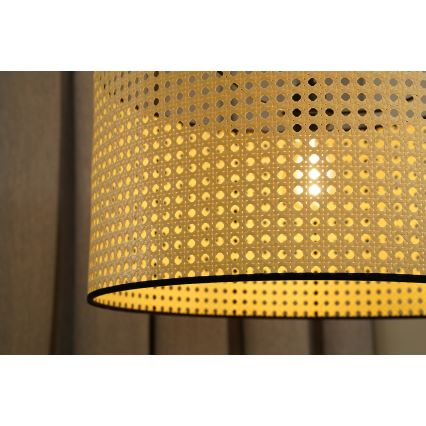 Duolla - Lámpara de techo ROLLER RATTAN 1xE27/15W/230V diá. 45 cm beige/negro