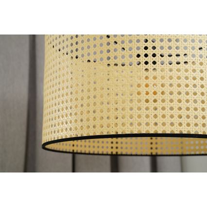 Duolla - Lámpara de techo ROLLER RATTAN 1xE27/15W/230V diá. 45 cm beige/negro