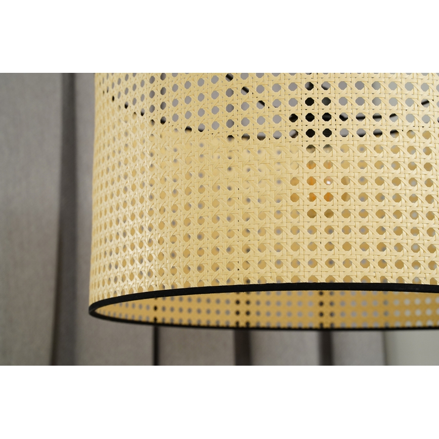 Duolla - Lámpara de techo ROLLER RATTAN 1xE27/15W/230V diá. 45 cm beige/negro