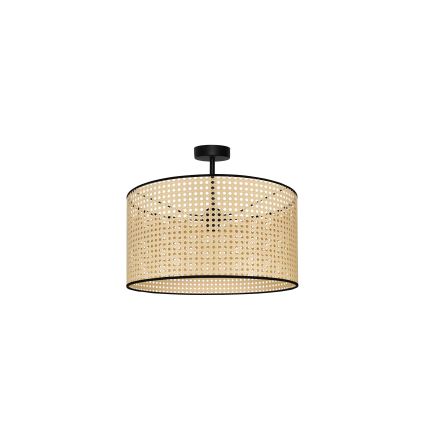 Duolla - Lámpara de techo ROLLER RATTAN 1xE27/15W/230V diá. 45 cm beige/negro