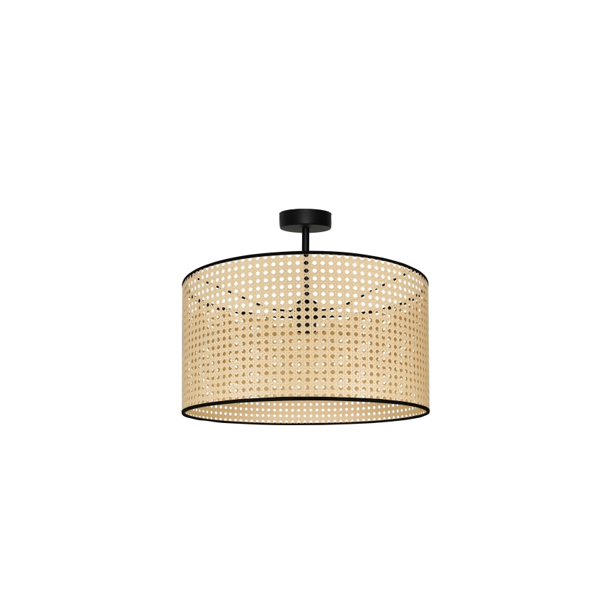 Duolla - Lámpara de techo ROLLER RATTAN 1xE27/15W/230V diá. 45 cm beige/negro