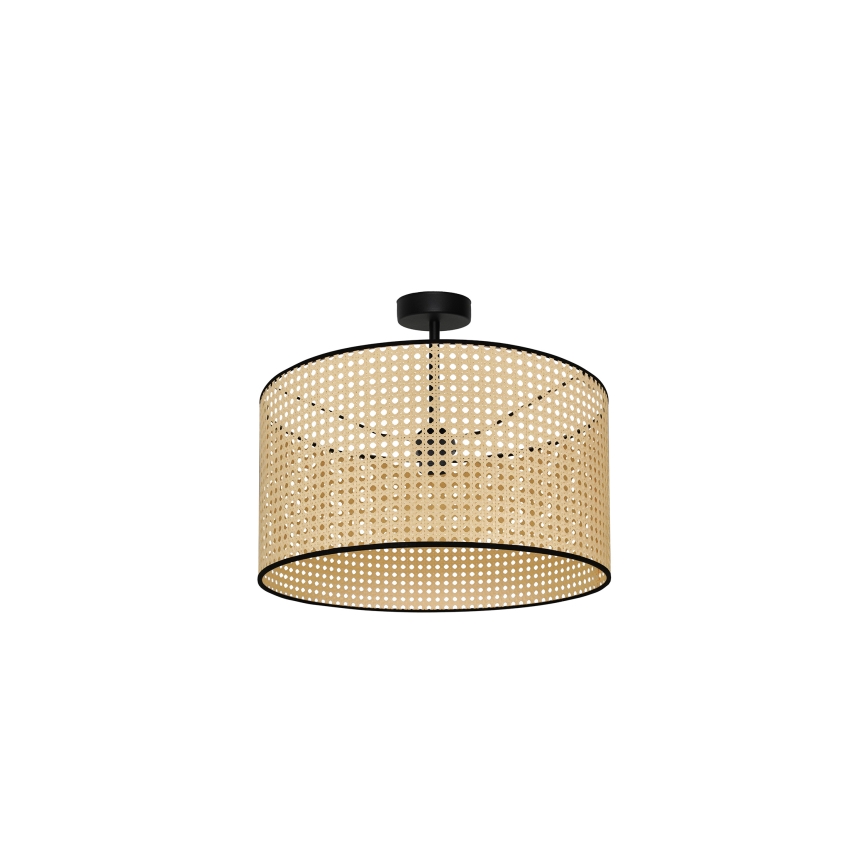Duolla - Lámpara de techo ROLLER RATTAN 1xE27/15W/230V diá. 45 cm beige/negro