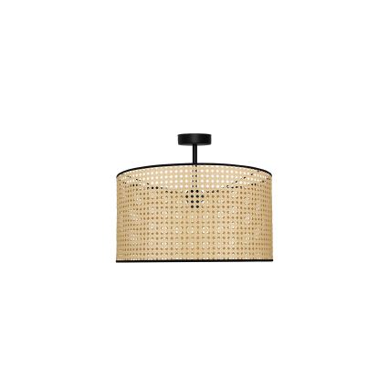 Duolla - Lámpara de techo ROLLER RATTAN 1xE27/15W/230V diá. 45 cm beige/negro